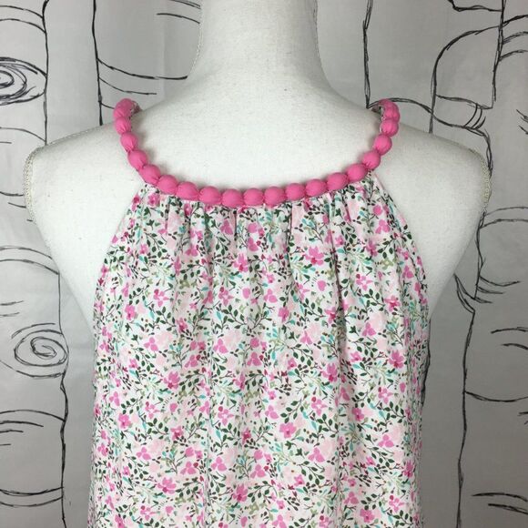 Cute Pink Dainty Floral Halter Neck Summer Dress womens S Feminine Casual Sun - Picture 6 of 8
